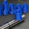 3D-printed fishmouth tube notching template for 42.4 mm pipe outside diameter