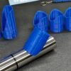 Fishmouth pipe notching template set for 42.4 mm outside diameter, six cutting angles