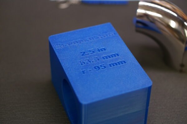 3D-printed Y-pipe cutting template for marking and cutting an exhaust bend, 63 5mm 2 5in clr95 y pipe bend cutting.