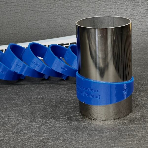 Lobster cut pipe template set for manual exhaust bend fabrication