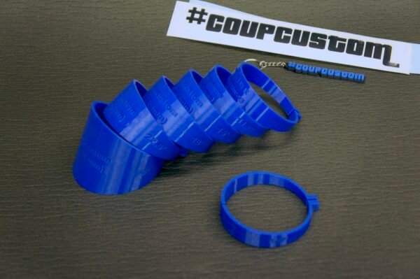 Seven PETG lobster back exhaust bend templates for manual pipe marking