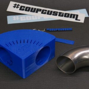 3D-printed multi-angle pipe elbow cutting template for exhaust fabrication, OD and CLR cutting guide