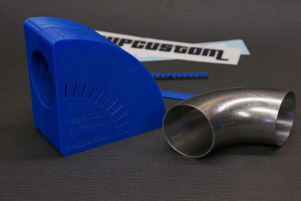 3D-printed multi-angle pipe elbow cutting template for exhaust fabrication, OD and CLR cutting guide