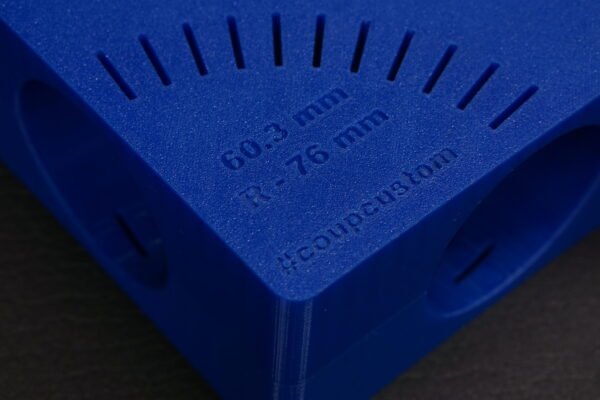 3D-printed multi-angle pipe elbow cutting template for exhaust fabrication, OD and CLR cutting guide