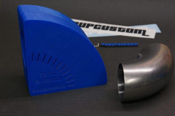 3D-printed multi-angle pipe elbow cutting template for exhaust fabrication, OD and CLR cutting guide