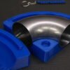 3D-printed multi-angle pipe elbow cutting template for exhaust fabrication, OD and CLR cutting guide