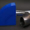 3D-printed multi-angle pipe elbow cutting template for exhaust fabrication, OD and CLR cutting guide