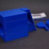 Side view of the PieCut pie cut template 63.5 mm 18° showing the tube bore and radius inserts